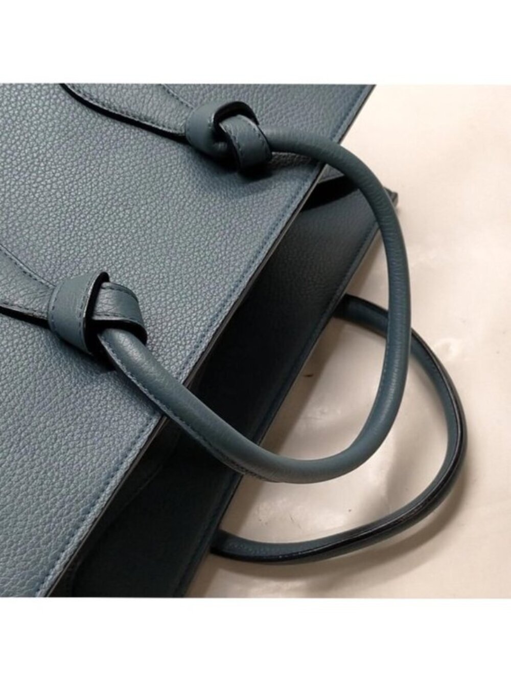 Authentic Celine Cabas Phantom Leather Tote Bag w/ Pouch Blue - Picture 8 of 16